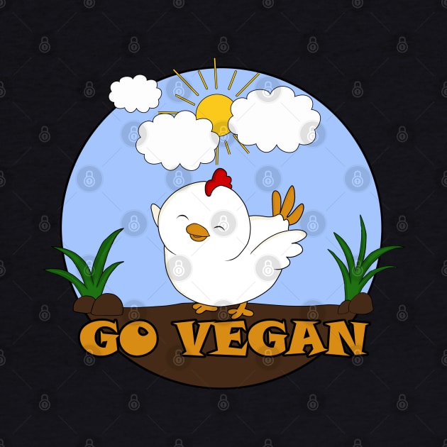 Go Vegan Cute Chick 3 by valentinahramov